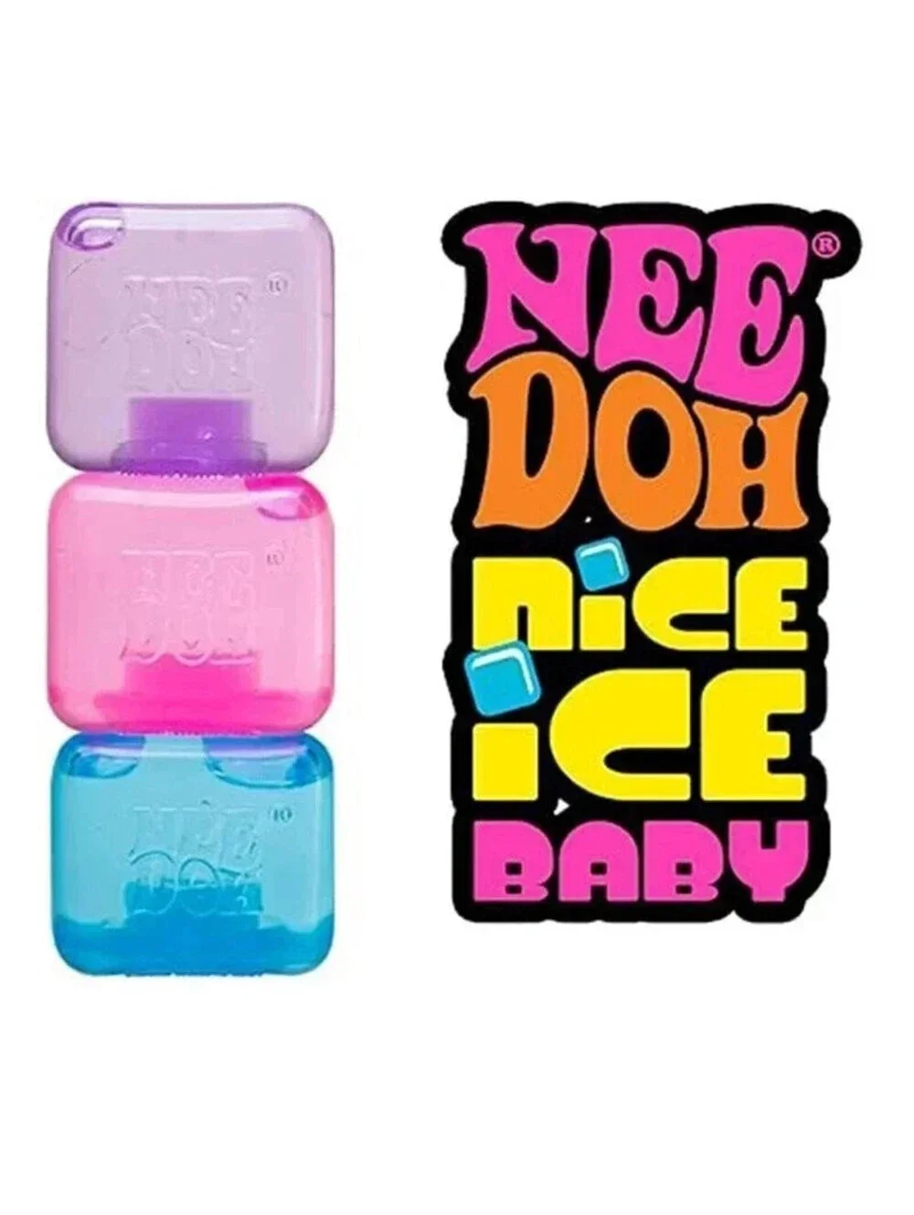 NeeDoh Nice Ice Baby Small Cube Fidget Squish Toy Nee Doh Mini Squeeze Ball NEW